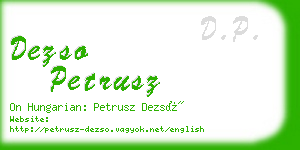 dezso petrusz business card